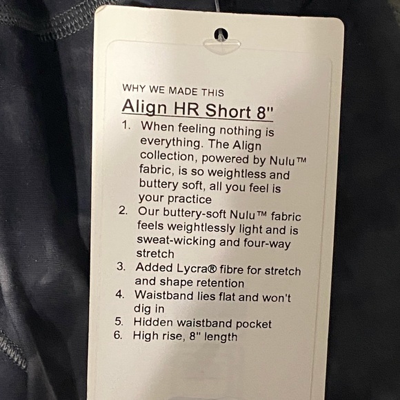 Lululemon Align HR Short 8” Grey Graphite Sz 8 - Picture 4 of 4